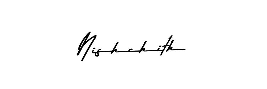 How to make Nishchith name signature. Use Asem Kandis PERSONAL USE style for creating short signs online. This is the latest handwritten sign. Nishchith signature style 9 images and pictures png