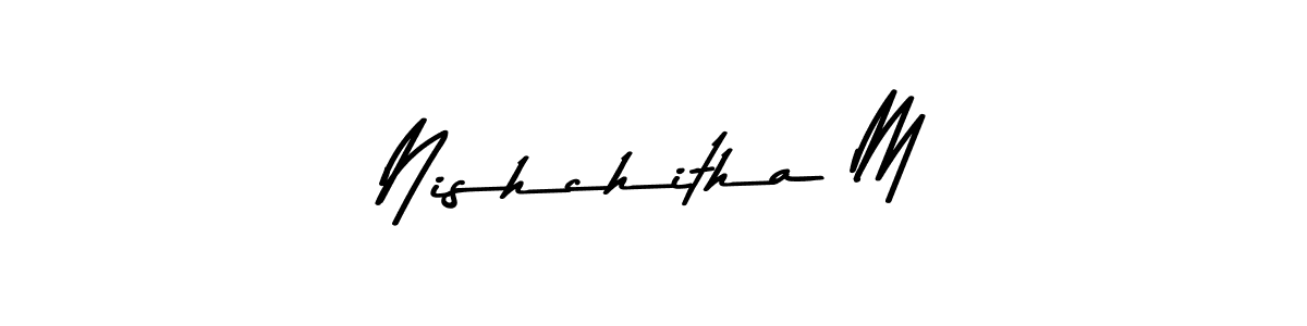 Asem Kandis PERSONAL USE is a professional signature style that is perfect for those who want to add a touch of class to their signature. It is also a great choice for those who want to make their signature more unique. Get Nishchitha M name to fancy signature for free. Nishchitha M signature style 9 images and pictures png