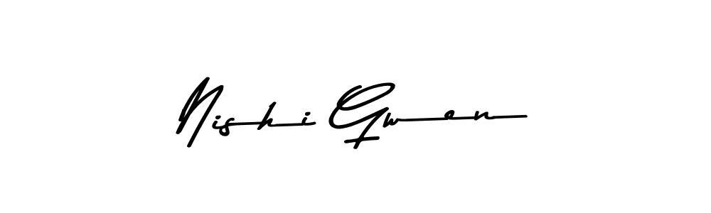 Nishi Gwen stylish signature style. Best Handwritten Sign (Asem Kandis PERSONAL USE) for my name. Handwritten Signature Collection Ideas for my name Nishi Gwen. Nishi Gwen signature style 9 images and pictures png