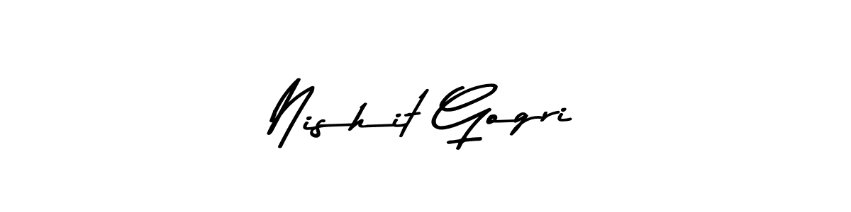 Make a beautiful signature design for name Nishit Gogri. With this signature (Asem Kandis PERSONAL USE) style, you can create a handwritten signature for free. Nishit Gogri signature style 9 images and pictures png