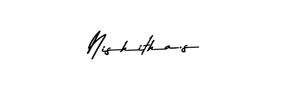 Use a signature maker to create a handwritten signature online. With this signature software, you can design (Asem Kandis PERSONAL USE) your own signature for name Nishitha.s. Nishitha.s signature style 9 images and pictures png