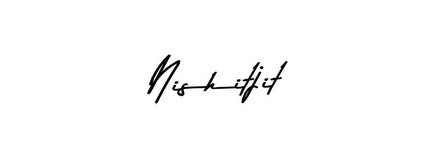 Create a beautiful signature design for name Nishitjit. With this signature (Asem Kandis PERSONAL USE) fonts, you can make a handwritten signature for free. Nishitjit signature style 9 images and pictures png