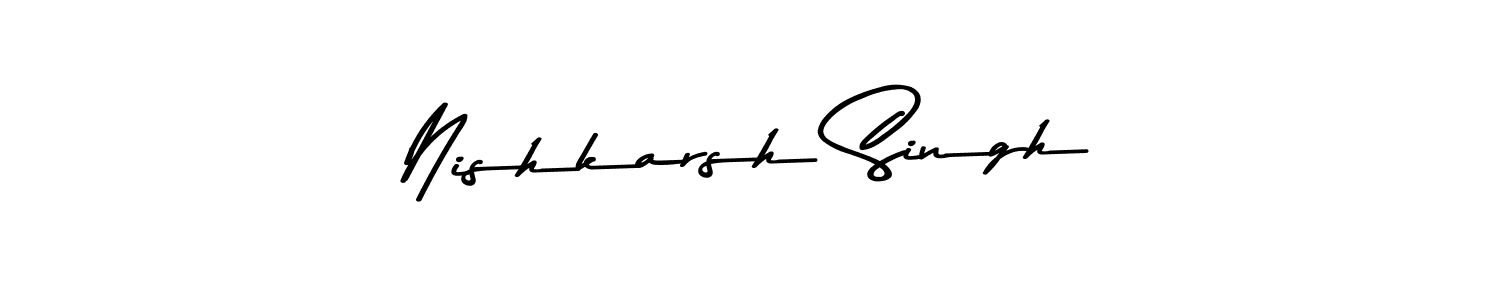 How to make Nishkarsh Singh name signature. Use Asem Kandis PERSONAL USE style for creating short signs online. This is the latest handwritten sign. Nishkarsh Singh signature style 9 images and pictures png