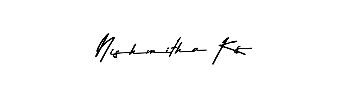 Nishmitha Ks stylish signature style. Best Handwritten Sign (Asem Kandis PERSONAL USE) for my name. Handwritten Signature Collection Ideas for my name Nishmitha Ks. Nishmitha Ks signature style 9 images and pictures png