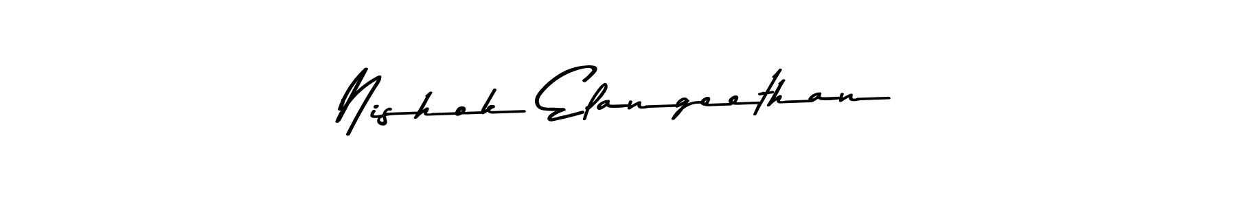 Create a beautiful signature design for name Nishok Elangeethan. With this signature (Asem Kandis PERSONAL USE) fonts, you can make a handwritten signature for free. Nishok Elangeethan signature style 9 images and pictures png