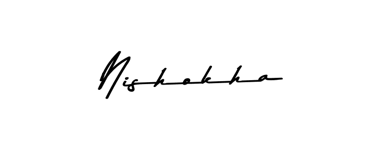 How to make Nishokha signature? Asem Kandis PERSONAL USE is a professional autograph style. Create handwritten signature for Nishokha name. Nishokha signature style 9 images and pictures png