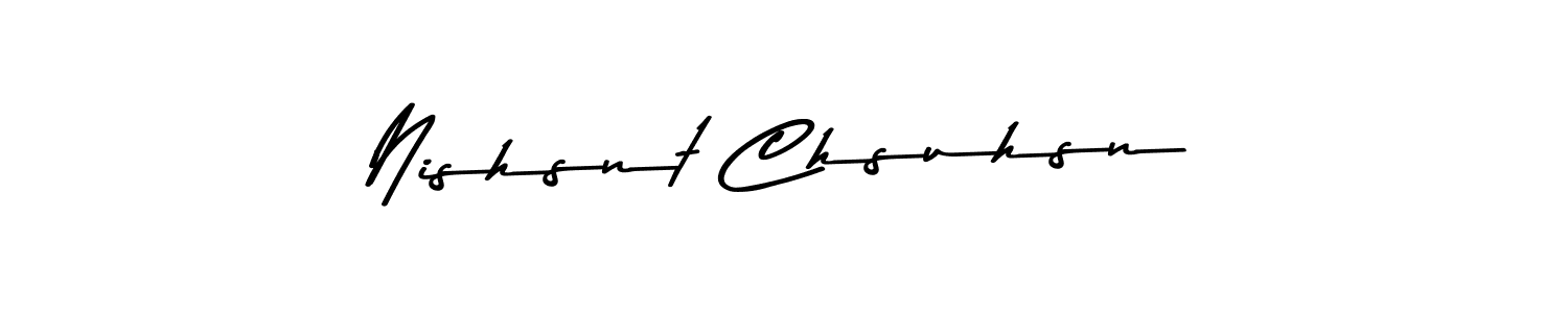 The best way (Asem Kandis PERSONAL USE) to make a short signature is to pick only two or three words in your name. The name Nishsnt Chsuhsn include a total of six letters. For converting this name. Nishsnt Chsuhsn signature style 9 images and pictures png