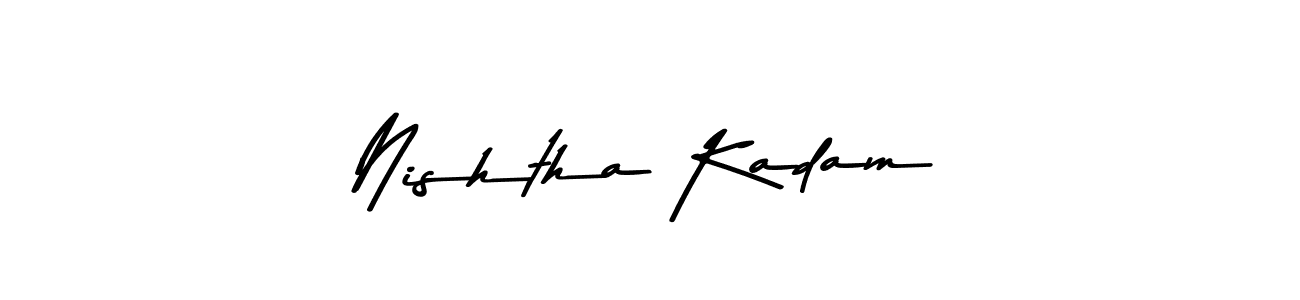 How to make Nishtha Kadam name signature. Use Asem Kandis PERSONAL USE style for creating short signs online. This is the latest handwritten sign. Nishtha Kadam signature style 9 images and pictures png