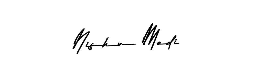 Make a beautiful signature design for name Nishu Modi. With this signature (Asem Kandis PERSONAL USE) style, you can create a handwritten signature for free. Nishu Modi signature style 9 images and pictures png