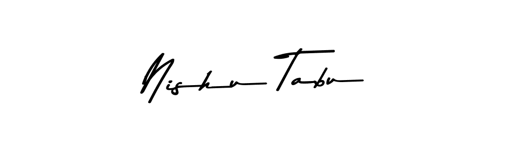 Similarly Asem Kandis PERSONAL USE is the best handwritten signature design. Signature creator online .You can use it as an online autograph creator for name Nishu Tabu. Nishu Tabu signature style 9 images and pictures png