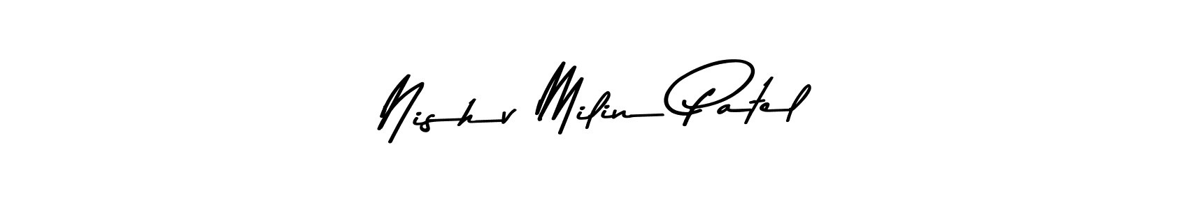 Use a signature maker to create a handwritten signature online. With this signature software, you can design (Asem Kandis PERSONAL USE) your own signature for name Nishv Milin Patel. Nishv Milin Patel signature style 9 images and pictures png