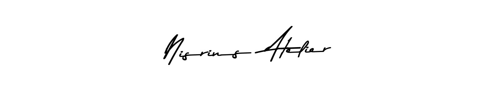 Check out images of Autograph of Nisrins  Atelier name. Actor Nisrins  Atelier Signature Style. Asem Kandis PERSONAL USE is a professional sign style online. Nisrins  Atelier signature style 9 images and pictures png