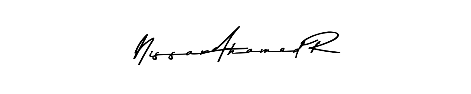 You should practise on your own different ways (Asem Kandis PERSONAL USE) to write your name (Nissar Ahamed R) in signature. don't let someone else do it for you. Nissar Ahamed R signature style 9 images and pictures png