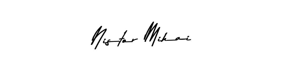 Design your own signature with our free online signature maker. With this signature software, you can create a handwritten (Asem Kandis PERSONAL USE) signature for name Nistor Mihai. Nistor Mihai signature style 9 images and pictures png