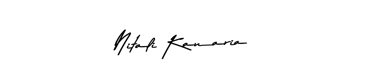 Create a beautiful signature design for name Nitali Kanaria. With this signature (Asem Kandis PERSONAL USE) fonts, you can make a handwritten signature for free. Nitali Kanaria signature style 9 images and pictures png