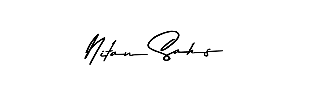 Nitan Sahs stylish signature style. Best Handwritten Sign (Asem Kandis PERSONAL USE) for my name. Handwritten Signature Collection Ideas for my name Nitan Sahs. Nitan Sahs signature style 9 images and pictures png