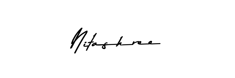 How to make Nitashree name signature. Use Asem Kandis PERSONAL USE style for creating short signs online. This is the latest handwritten sign. Nitashree signature style 9 images and pictures png