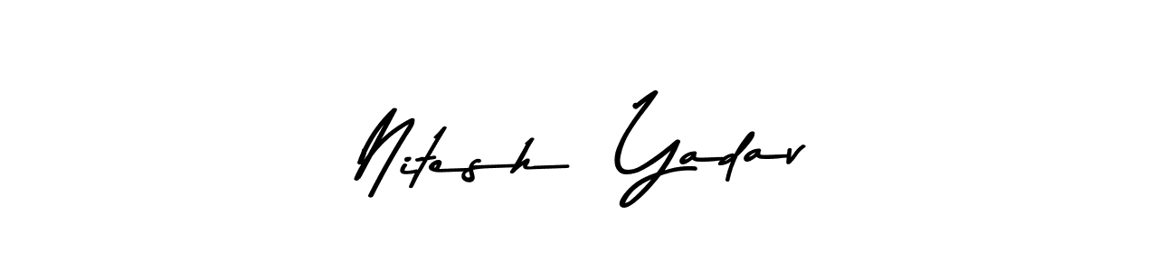 How to make Nitesh  Yadav name signature. Use Asem Kandis PERSONAL USE style for creating short signs online. This is the latest handwritten sign. Nitesh  Yadav signature style 9 images and pictures png