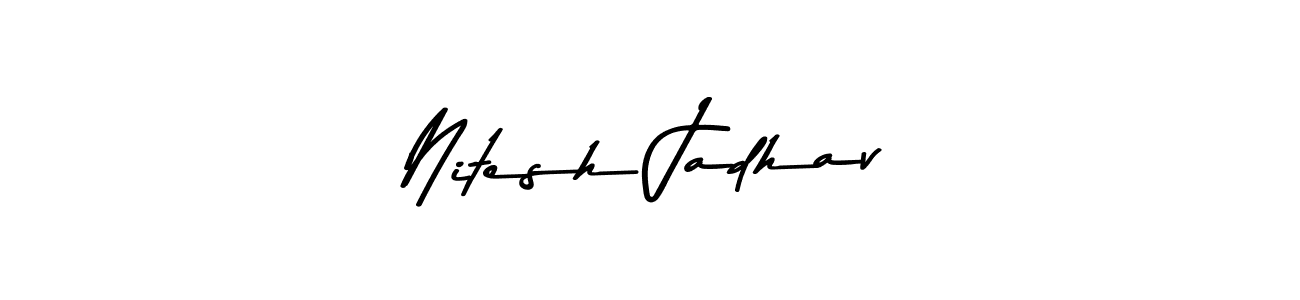 Create a beautiful signature design for name Nitesh Jadhav. With this signature (Asem Kandis PERSONAL USE) fonts, you can make a handwritten signature for free. Nitesh Jadhav signature style 9 images and pictures png
