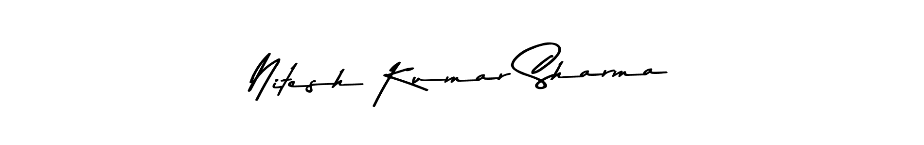 How to make Nitesh Kumar Sharma name signature. Use Asem Kandis PERSONAL USE style for creating short signs online. This is the latest handwritten sign. Nitesh Kumar Sharma signature style 9 images and pictures png