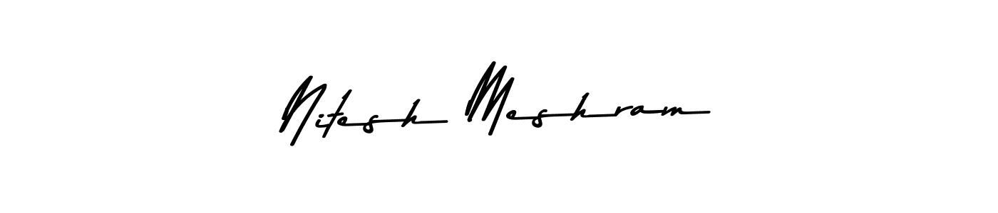 Design your own signature with our free online signature maker. With this signature software, you can create a handwritten (Asem Kandis PERSONAL USE) signature for name Nitesh Meshram. Nitesh Meshram signature style 9 images and pictures png