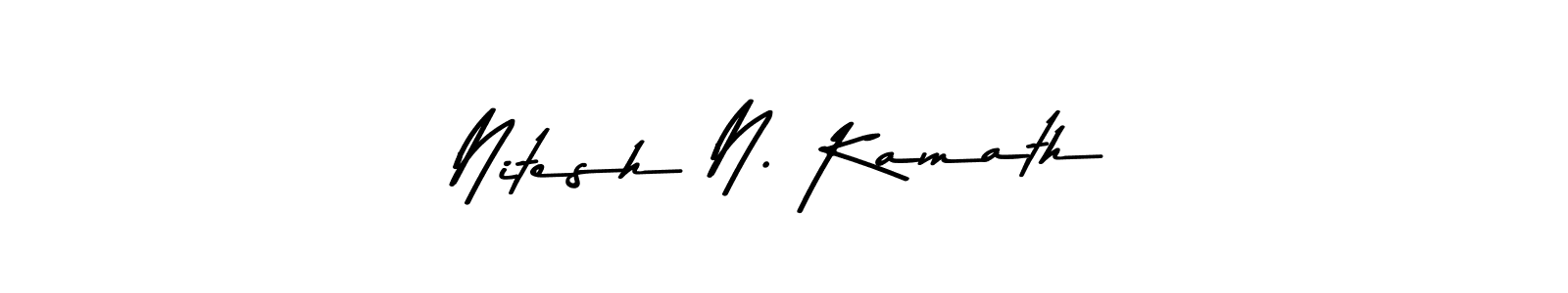 Asem Kandis PERSONAL USE is a professional signature style that is perfect for those who want to add a touch of class to their signature. It is also a great choice for those who want to make their signature more unique. Get Nitesh N. Kamath name to fancy signature for free. Nitesh N. Kamath signature style 9 images and pictures png