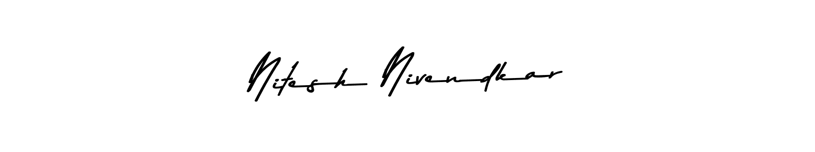 Create a beautiful signature design for name Nitesh Nivendkar. With this signature (Asem Kandis PERSONAL USE) fonts, you can make a handwritten signature for free. Nitesh Nivendkar signature style 9 images and pictures png