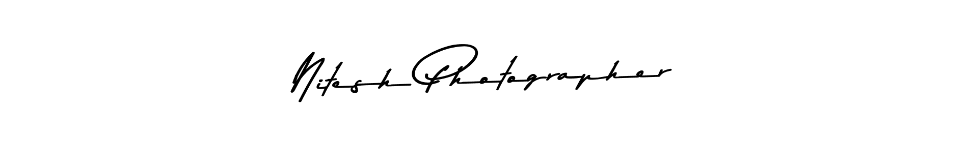How to make Nitesh Photographer name signature. Use Asem Kandis PERSONAL USE style for creating short signs online. This is the latest handwritten sign. Nitesh Photographer signature style 9 images and pictures png
