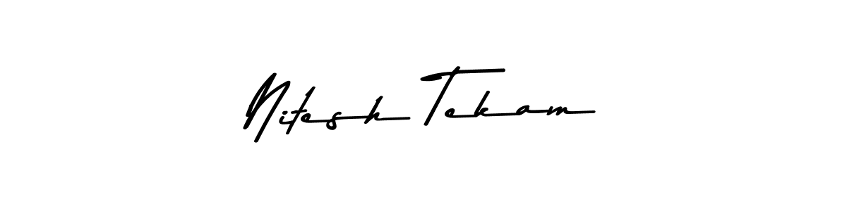 Make a beautiful signature design for name Nitesh Tekam. With this signature (Asem Kandis PERSONAL USE) style, you can create a handwritten signature for free. Nitesh Tekam signature style 9 images and pictures png