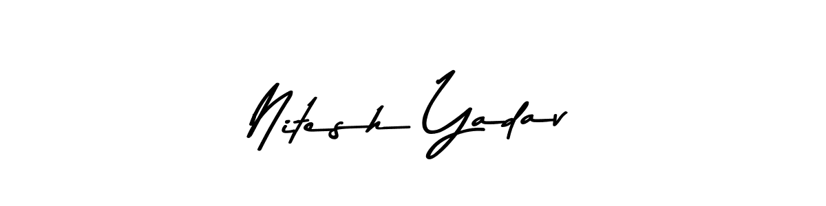 Design your own signature with our free online signature maker. With this signature software, you can create a handwritten (Asem Kandis PERSONAL USE) signature for name Nitesh Yadav. Nitesh Yadav signature style 9 images and pictures png