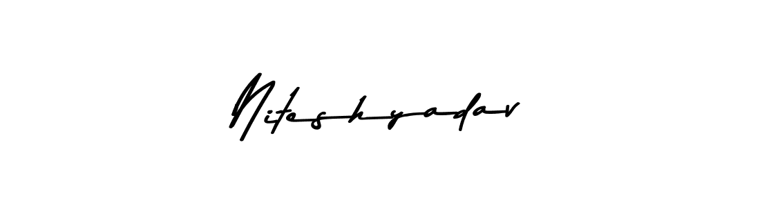 Create a beautiful signature design for name Niteshyadav. With this signature (Asem Kandis PERSONAL USE) fonts, you can make a handwritten signature for free. Niteshyadav signature style 9 images and pictures png