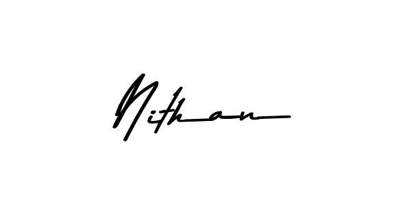 Make a beautiful signature design for name Nithan. With this signature (Asem Kandis PERSONAL USE) style, you can create a handwritten signature for free. Nithan signature style 9 images and pictures png