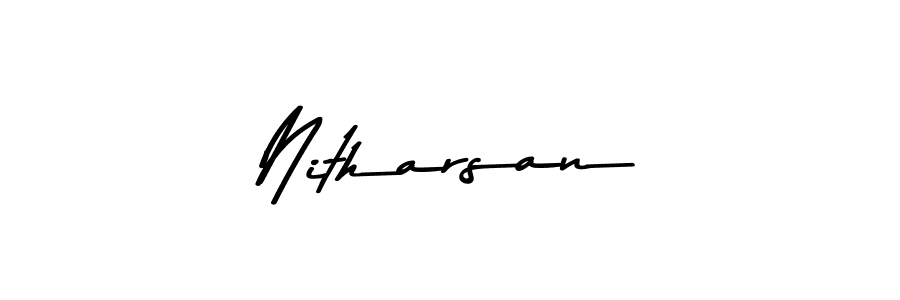 Create a beautiful signature design for name Nitharsan. With this signature (Asem Kandis PERSONAL USE) fonts, you can make a handwritten signature for free. Nitharsan signature style 9 images and pictures png