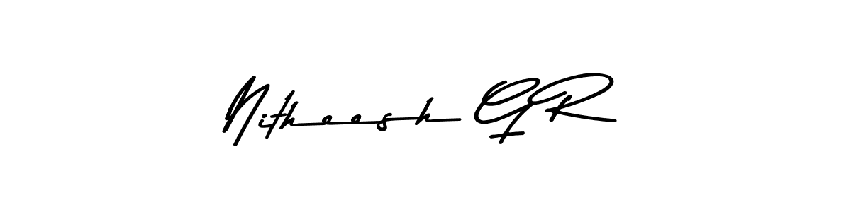The best way (Asem Kandis PERSONAL USE) to make a short signature is to pick only two or three words in your name. The name Nitheesh G R include a total of six letters. For converting this name. Nitheesh G R signature style 9 images and pictures png