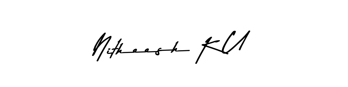 Nitheesh K U stylish signature style. Best Handwritten Sign (Asem Kandis PERSONAL USE) for my name. Handwritten Signature Collection Ideas for my name Nitheesh K U. Nitheesh K U signature style 9 images and pictures png