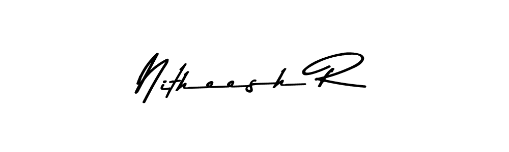 Use a signature maker to create a handwritten signature online. With this signature software, you can design (Asem Kandis PERSONAL USE) your own signature for name Nitheesh R. Nitheesh R signature style 9 images and pictures png