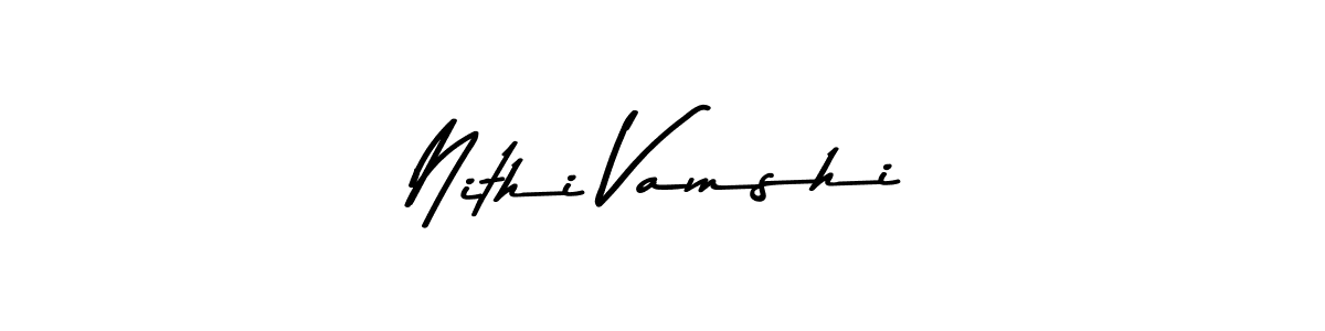 Make a beautiful signature design for name Nithi Vamshi. With this signature (Asem Kandis PERSONAL USE) style, you can create a handwritten signature for free. Nithi Vamshi signature style 9 images and pictures png
