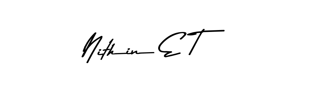 Design your own signature with our free online signature maker. With this signature software, you can create a handwritten (Asem Kandis PERSONAL USE) signature for name Nithin E T. Nithin E T signature style 9 images and pictures png