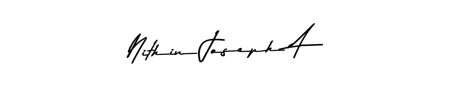 Use a signature maker to create a handwritten signature online. With this signature software, you can design (Asem Kandis PERSONAL USE) your own signature for name Nithin Joseph A. Nithin Joseph A signature style 9 images and pictures png
