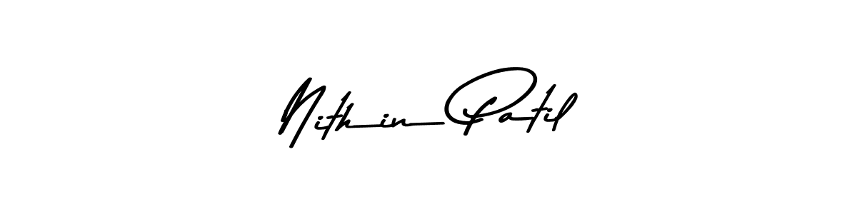 How to make Nithin Patil name signature. Use Asem Kandis PERSONAL USE style for creating short signs online. This is the latest handwritten sign. Nithin Patil signature style 9 images and pictures png