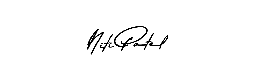 Create a beautiful signature design for name Niti Patel. With this signature (Asem Kandis PERSONAL USE) fonts, you can make a handwritten signature for free. Niti Patel signature style 9 images and pictures png