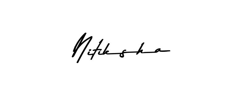 Make a beautiful signature design for name Nitiksha. With this signature (Asem Kandis PERSONAL USE) style, you can create a handwritten signature for free. Nitiksha signature style 9 images and pictures png