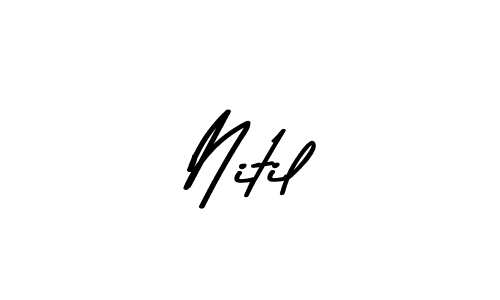 if you are searching for the best signature style for your name Nitil. so please give up your signature search. here we have designed multiple signature styles  using Asem Kandis PERSONAL USE. Nitil signature style 9 images and pictures png