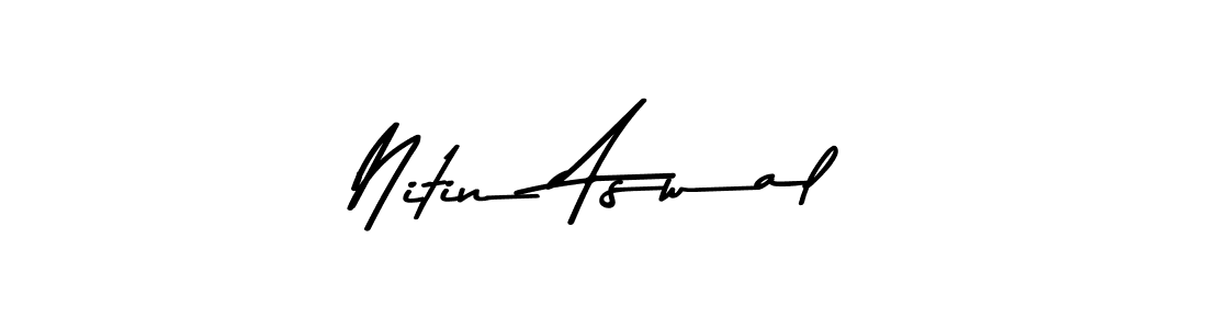 How to make Nitin Aswal name signature. Use Asem Kandis PERSONAL USE style for creating short signs online. This is the latest handwritten sign. Nitin Aswal signature style 9 images and pictures png