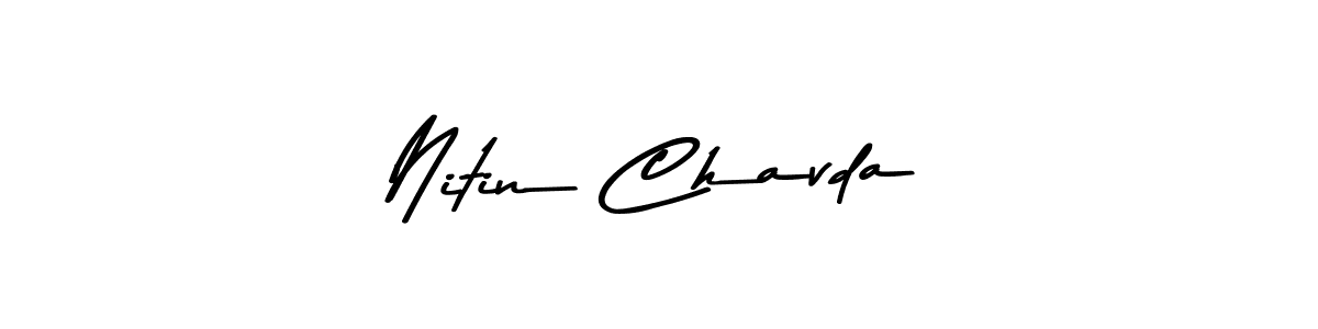 Also You can easily find your signature by using the search form. We will create Nitin Chavda name handwritten signature images for you free of cost using Asem Kandis PERSONAL USE sign style. Nitin Chavda signature style 9 images and pictures png