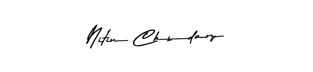 Create a beautiful signature design for name Nitin Chwdary. With this signature (Asem Kandis PERSONAL USE) fonts, you can make a handwritten signature for free. Nitin Chwdary signature style 9 images and pictures png