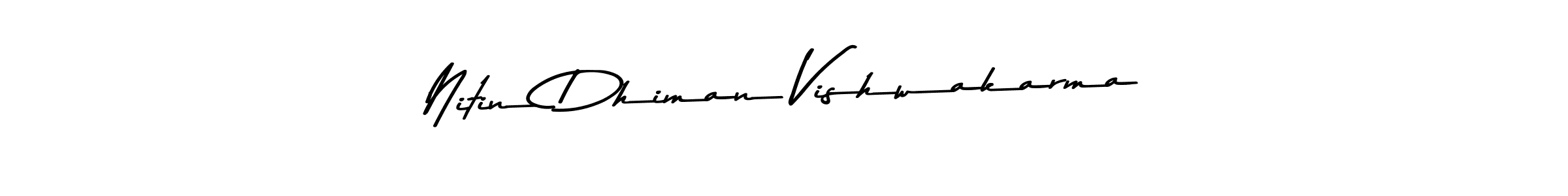 Make a beautiful signature design for name Nitin Dhiman Vishwakarma. With this signature (Asem Kandis PERSONAL USE) style, you can create a handwritten signature for free. Nitin Dhiman Vishwakarma signature style 9 images and pictures png