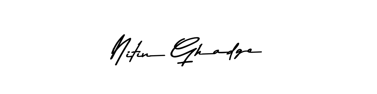 How to make Nitin Ghadge name signature. Use Asem Kandis PERSONAL USE style for creating short signs online. This is the latest handwritten sign. Nitin Ghadge signature style 9 images and pictures png