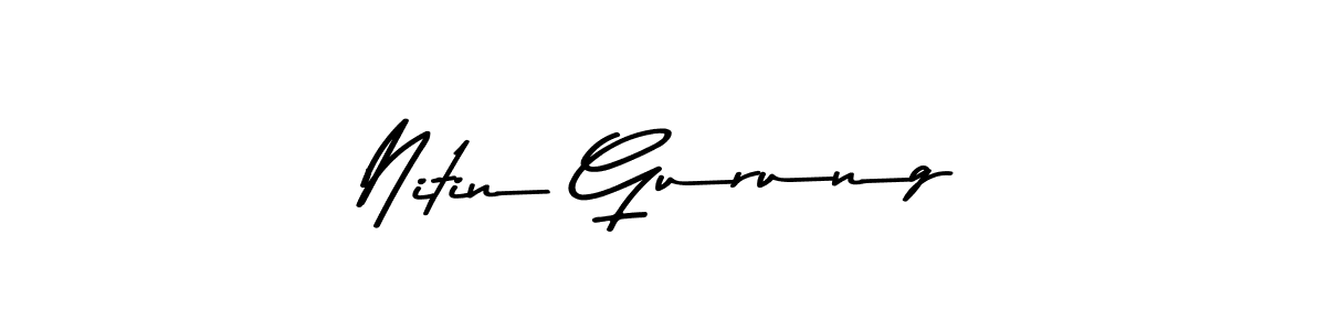 Create a beautiful signature design for name Nitin Gurung. With this signature (Asem Kandis PERSONAL USE) fonts, you can make a handwritten signature for free. Nitin Gurung signature style 9 images and pictures png