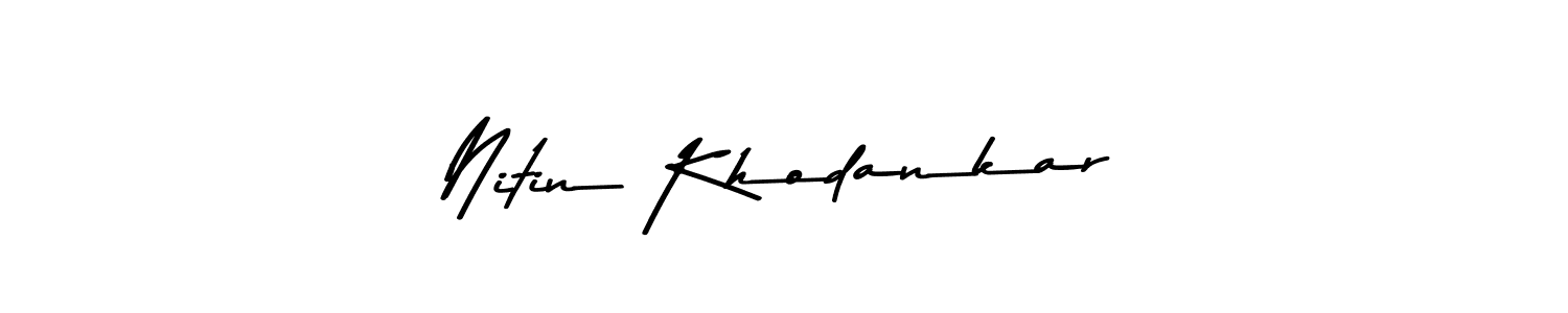 How to make Nitin Khodankar name signature. Use Asem Kandis PERSONAL USE style for creating short signs online. This is the latest handwritten sign. Nitin Khodankar signature style 9 images and pictures png